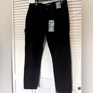 Mens 34x30 Slim Black Cargo Pants